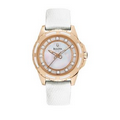 Bulova Women's Diamond Accent White Strap Watch with Mother-of-Pearl Dial